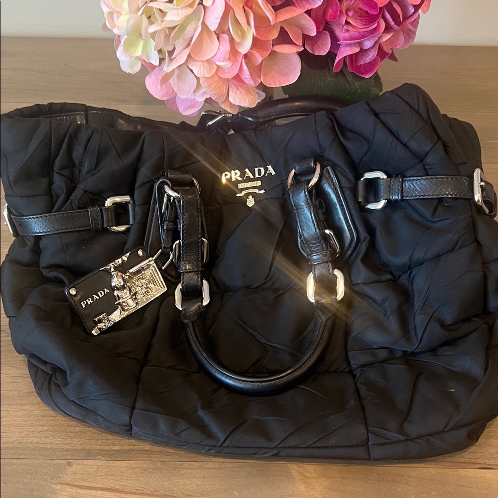 Prada Black Quilted Tote Bag